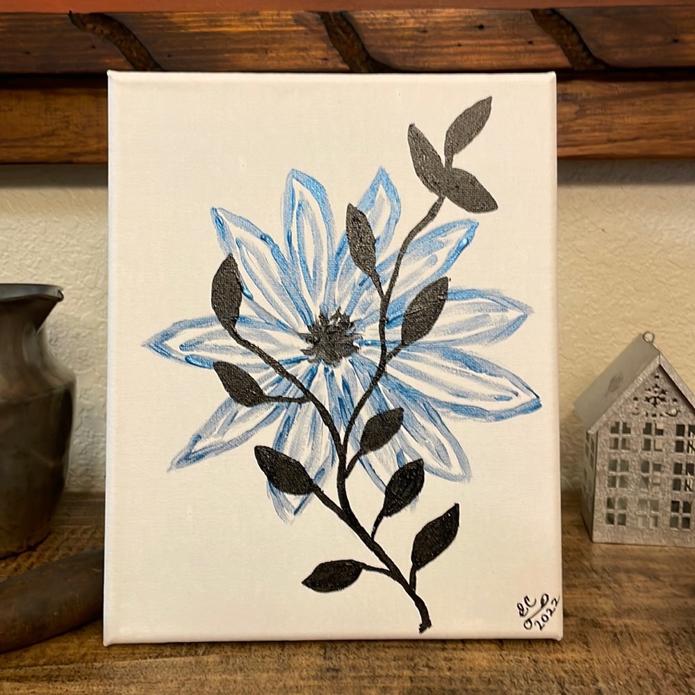 Canvas acrylic painting / The beauty of a flower